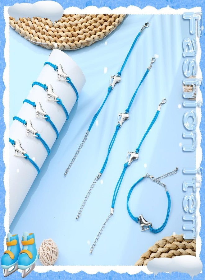 Funtery 24 Pcs Ice Skating Party Favors Colorful Ice Skating Bracelet Skater Birthday Gifts Sports Goodie Items Bulk for Women Men Skater Lover(Blue) - Image 3