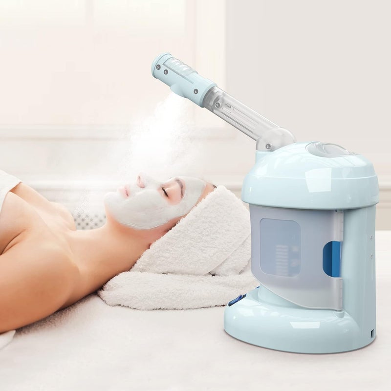 Nisperos Nano Facial Steamer,Ionic Face Steamer for Personal Skin Care ath Home,Spa,Light Blue - Image 1