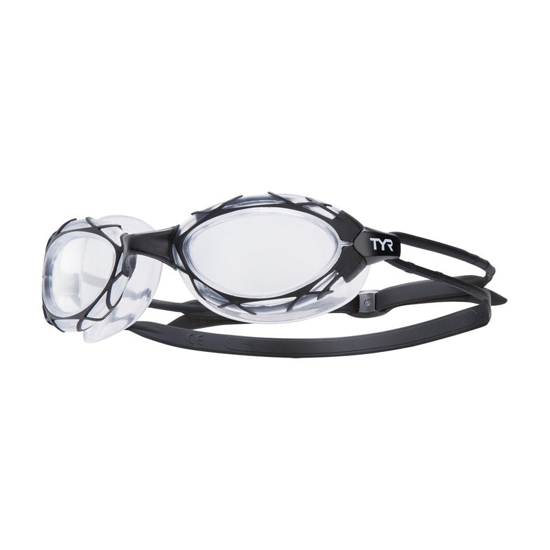 TYR Nest Pro Performance Swim Goggles - Adult Swimming Goggles for Men and Women - Anti-Fog, UVA/UVB Protection, Unibody Construction - Black/Clear - Image 2