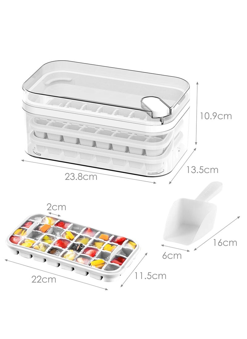 Generic - Altheqa Ice Cube Trays For Freezer,64 Pieces Ice Cube Tray With Bin  Ice Cube Maker Mold For Freezer, Square Ice Cube Tray White - Image 1