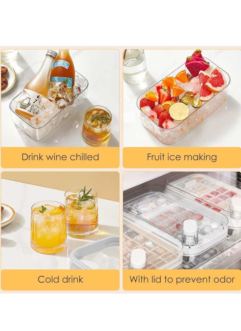 Generic - Altheqa Ice Cube Trays For Freezer,64 Pieces Ice Cube Tray With Bin  Ice Cube Maker Mold For Freezer, Square Ice Cube Tray White - Image 1