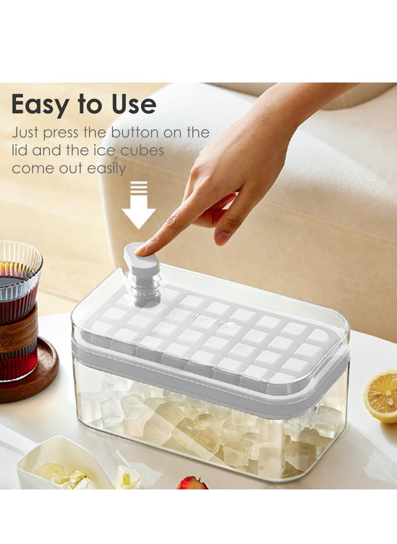 Generic - Altheqa Ice Cube Trays For Freezer,64 Pieces Ice Cube Tray With Bin  Ice Cube Maker Mold For Freezer, Square Ice Cube Tray White - Image 1