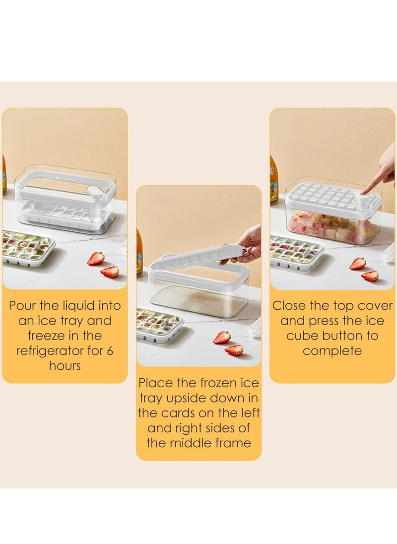 Generic - Altheqa Ice Cube Trays For Freezer,64 Pieces Ice Cube Tray With Bin  Ice Cube Maker Mold For Freezer, Square Ice Cube Tray White - Image 1