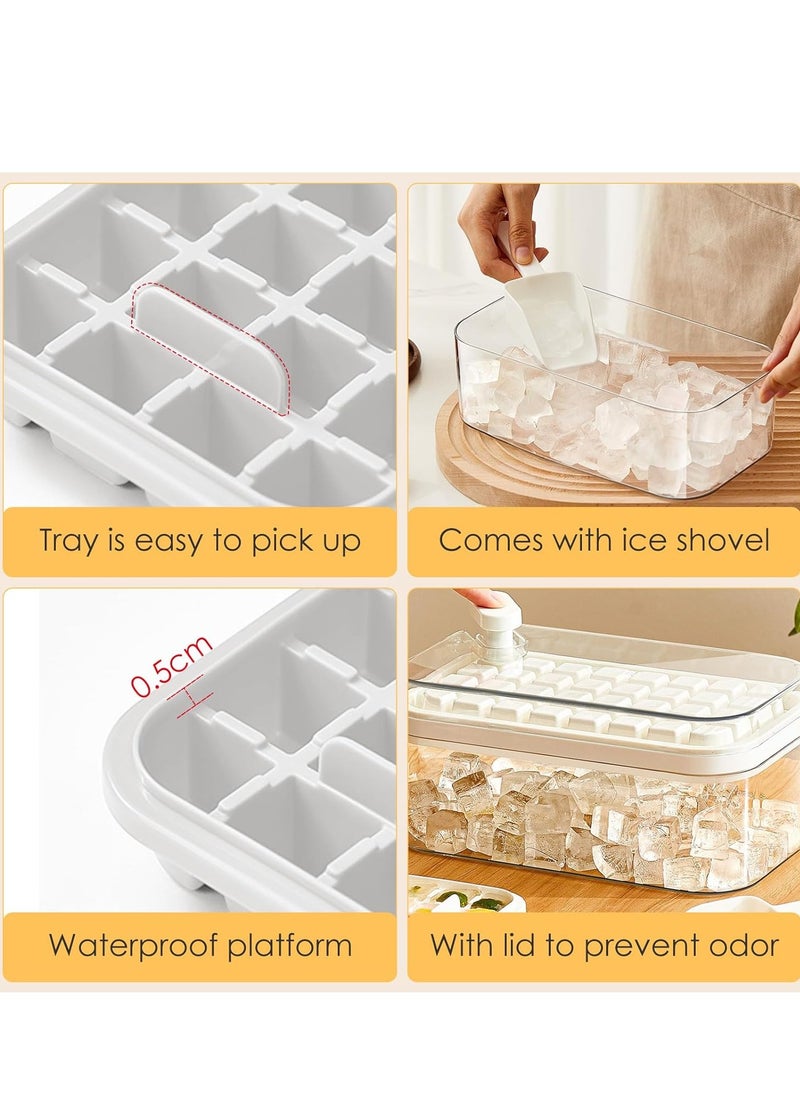Generic - Altheqa Ice Cube Trays For Freezer,64 Pieces Ice Cube Tray With Bin  Ice Cube Maker Mold For Freezer, Square Ice Cube Tray White - Image 1
