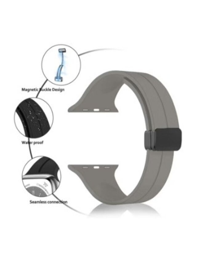 Generic - Magnetic for Apple Watch Band 49mm 45mm 44mm 42mm Women men,Silicone Sport Strap Replacement WristBands for Apple Watch Series 9/ultra 2/8/ultra/7/SE/SE 2nd/6/5/4/3/2/1,iWatch Bands - Image 1