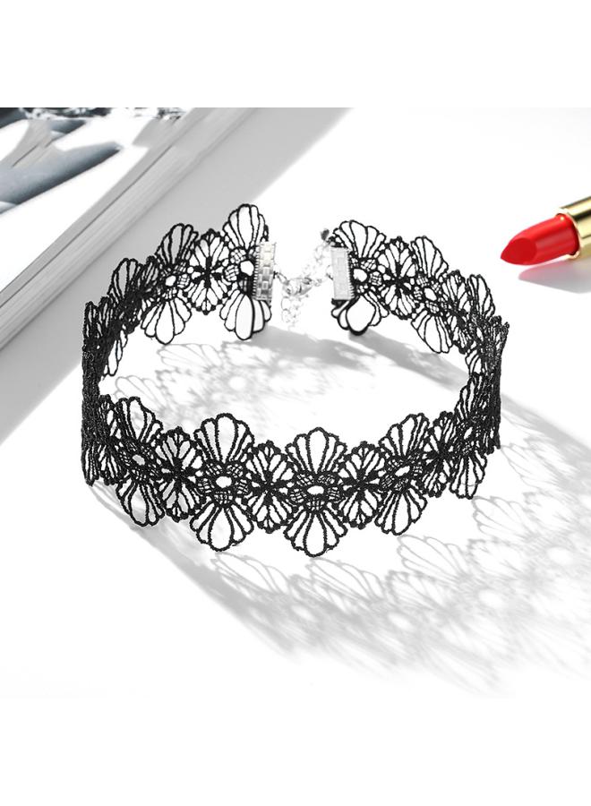 Korean Lace Flower Choker Necklace Chain Women's Collarbone Chain Short Simple All-match Accessories Neck Jewelry Necklace Necklace