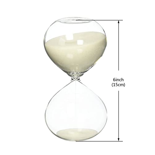 SWISSELITE Biloba 6 Inch Puff Sand Timer/Hourglass 30 Minutes - Creamy White Color Sand - Inspired Glass/Home , Desk , Office Decor by Biloba - Image 2