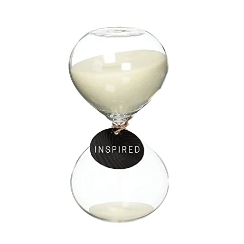 SWISSELITE Biloba 6 Inch Puff Sand Timer/Hourglass 30 Minutes - Creamy White Color Sand - Inspired Glass/Home , Desk , Office Decor by Biloba - Image 1