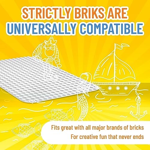 Strictly Briks Toy Building Block - Classic Big Briks Baseplate 15" x 10.5" Large Building Brick Baseplate for Ages 36 Months to 1188 Months, Single White Flat Bottom Base Plate, 1 Pc - Image 4