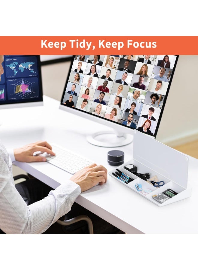 سبورة بيضاء قابلة للمسح الجاف لسطح المكتب، حامل كيبورد الكمبيوتر مع درج، منظمات مكتب مع اكسسوارات للمكتب والمنزل، مستلزمات مدرسية - Image 5