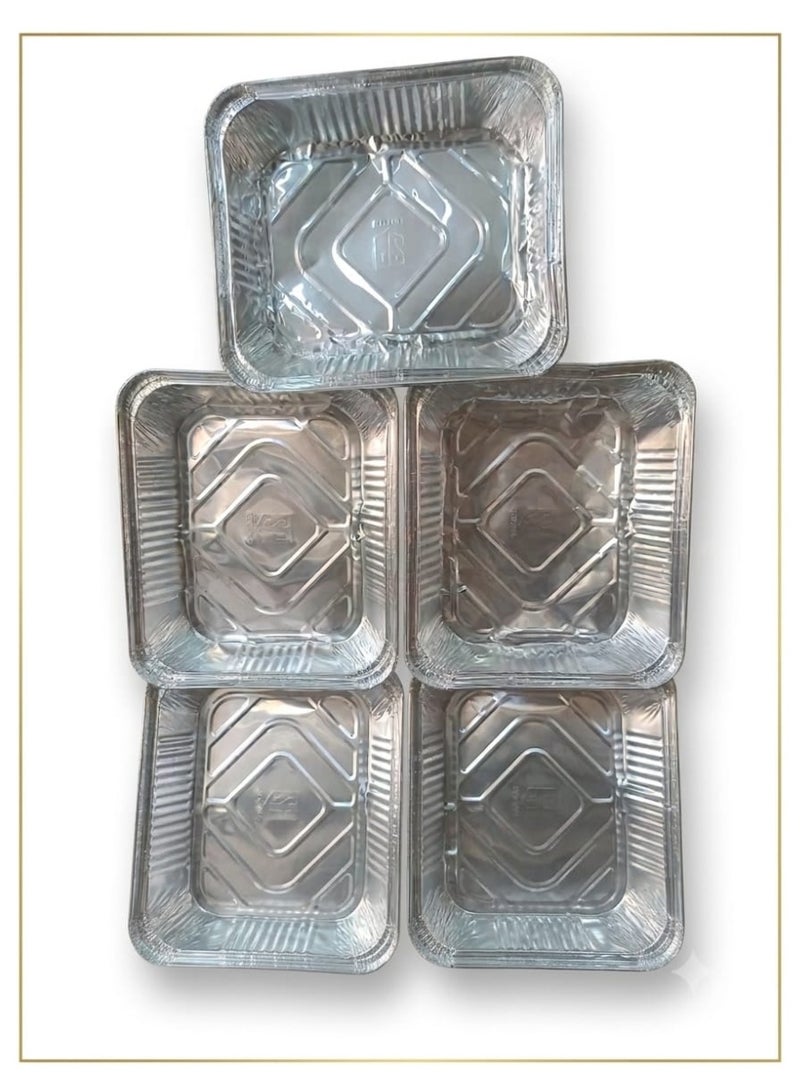 Disposable Aluminum Foil Food Containers - Set of 10 - 30x27x7 cm - Image 1