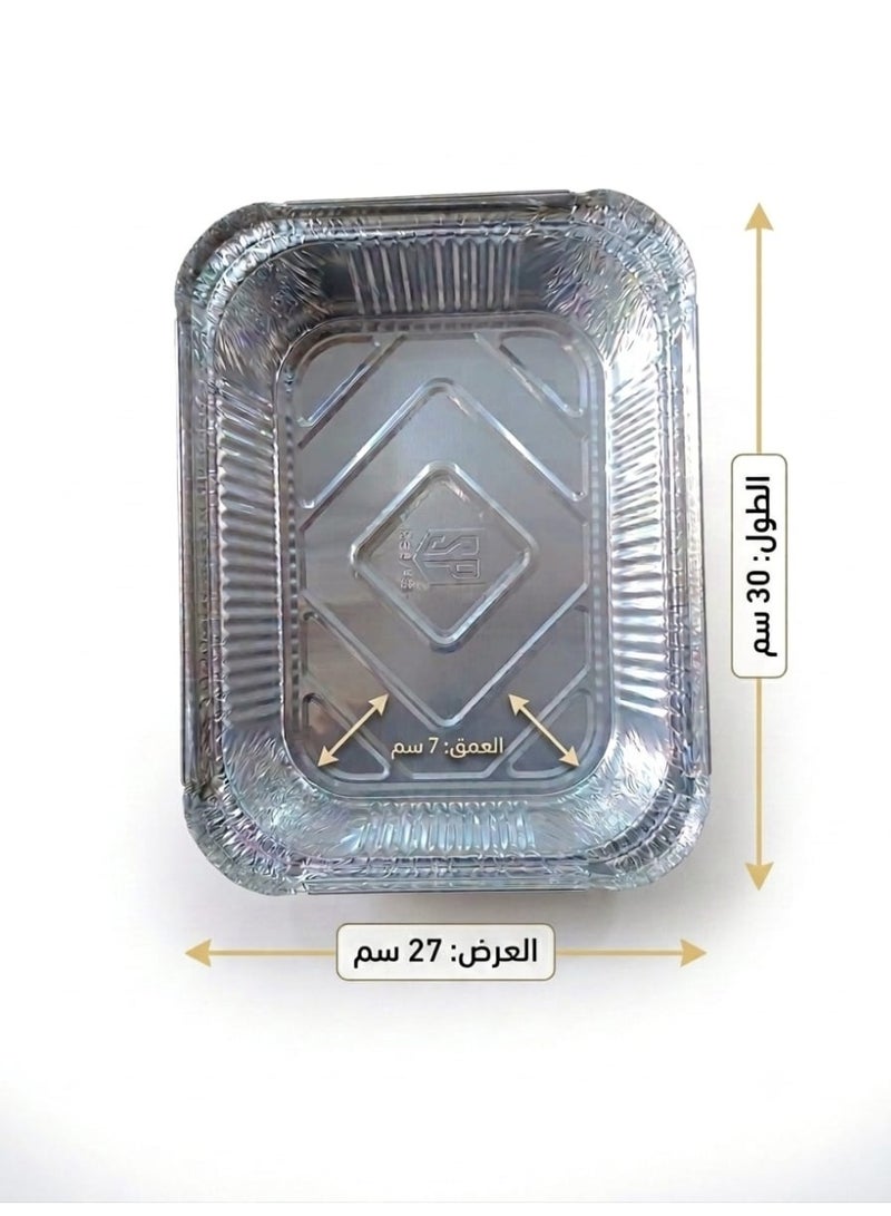 Disposable Aluminum Foil Food Containers - Set of 10 - 30x27x7 cm - Image 2