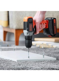 BLACK+DECKER 18V 1.5Ah Li Ion Cordless Electric Compact Drill Driver With 2 Batteries In Kitbox For Wood Drilling Screwdriving Fastening Orange Black Bcd001C2K Gb  - Image 3