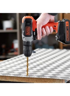 BLACK+DECKER 18V 1.5Ah Li Ion Cordless Electric Compact Drill Driver With 2 Batteries In Kitbox For Wood Drilling Screwdriving Fastening Orange Black Bcd001C2K Gb  - Image 5