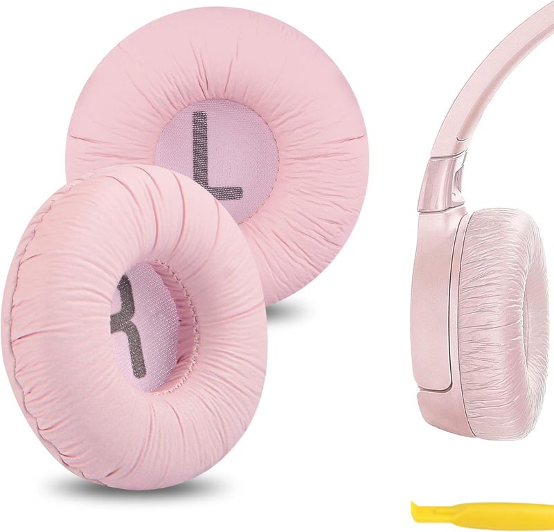 جيكريا وسادات أذن بديلة من نوع NOVA من Geekria، متوافقة مع سماعات JBL JR300/300BT، T450BT/T500BT، Tune 500/500BT/510BT/520BT، مع قطع غيار ودليل فيديو (لون وردي) - Image 1