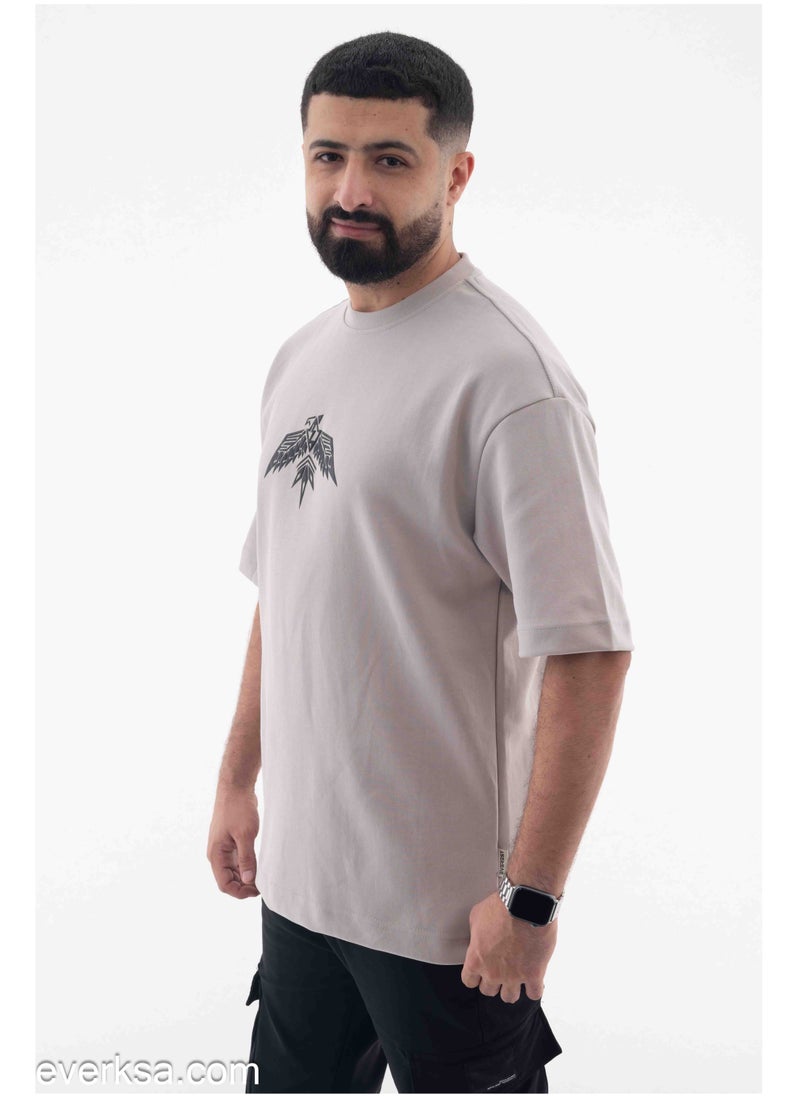 Everest Men's Oversized T-Shirt in Grey  - Image 3