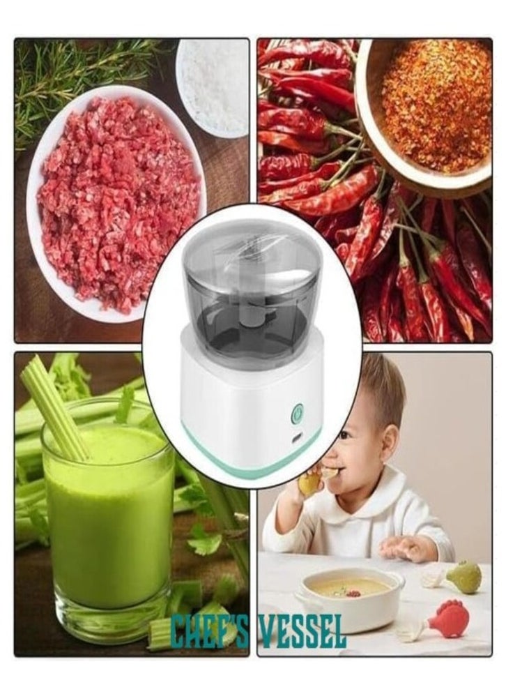 Generic - CHEF’S VESSEL Vegetable, Meat & Spice Chopper | Electronic Food Processor | Stand Food Mixer, Cream Mixer, Baby Supplemental Food Machine | Devices for all Kitchen Chopping Items, 300ml Capacity, 45W - (1Pcs). - Image 1