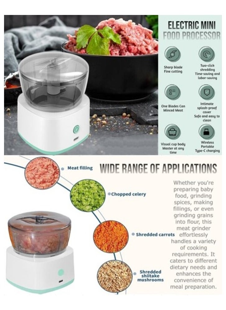 Generic - CHEF’S VESSEL Vegetable, Meat & Spice Chopper | Electronic Food Processor | Stand Food Mixer, Cream Mixer, Baby Supplemental Food Machine | Devices for all Kitchen Chopping Items, 300ml Capacity, 45W - (1Pcs). - Image 1