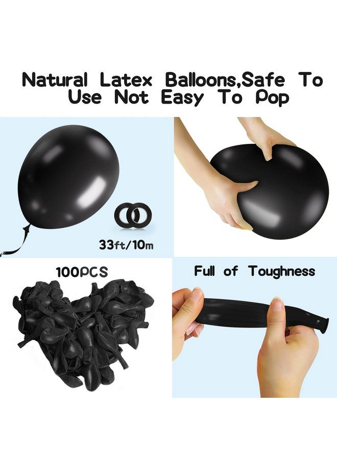 EMART EMART 100pcs Black Balloons 12 Inch with Ribbon, Latex Party Balloons Helium Quaility for Birthday, Wedding, Baby Shower, Balloon Garland Arch, Graduation, Christmas Decor - Image 4