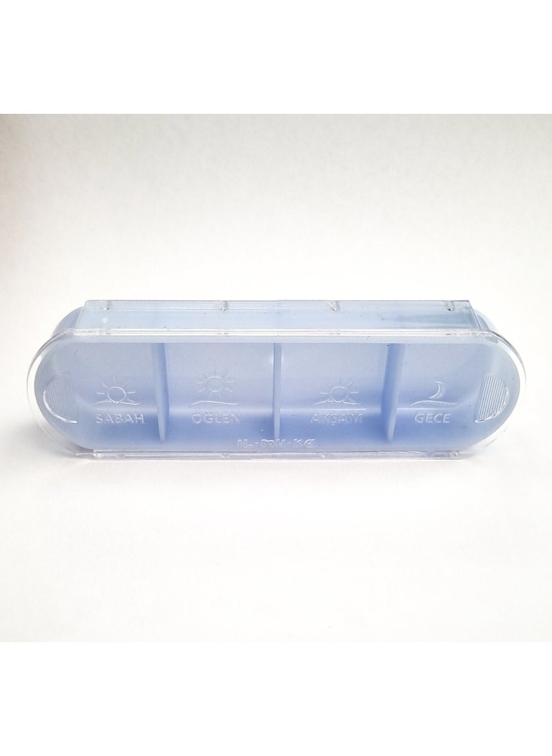 İlmuka Ilmuka 10CMX3,5CM Daily Medicine Storage Container (3PCS) Medicine Box 4meals Ilmuka (Ice Blue)  - Image 1