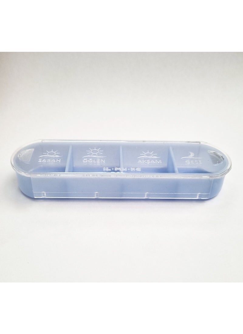 İlmuka Ilmuka 10CMX3,5CM Daily Medicine Storage Container (3PCS) Medicine Box 4meals Ilmuka (Ice Blue)  - Image 3
