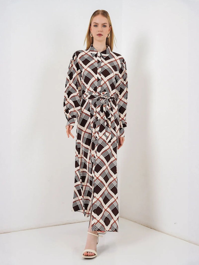 BIG DART BDART Plaid Midi Shirt Dress with Button Closure - Image 4