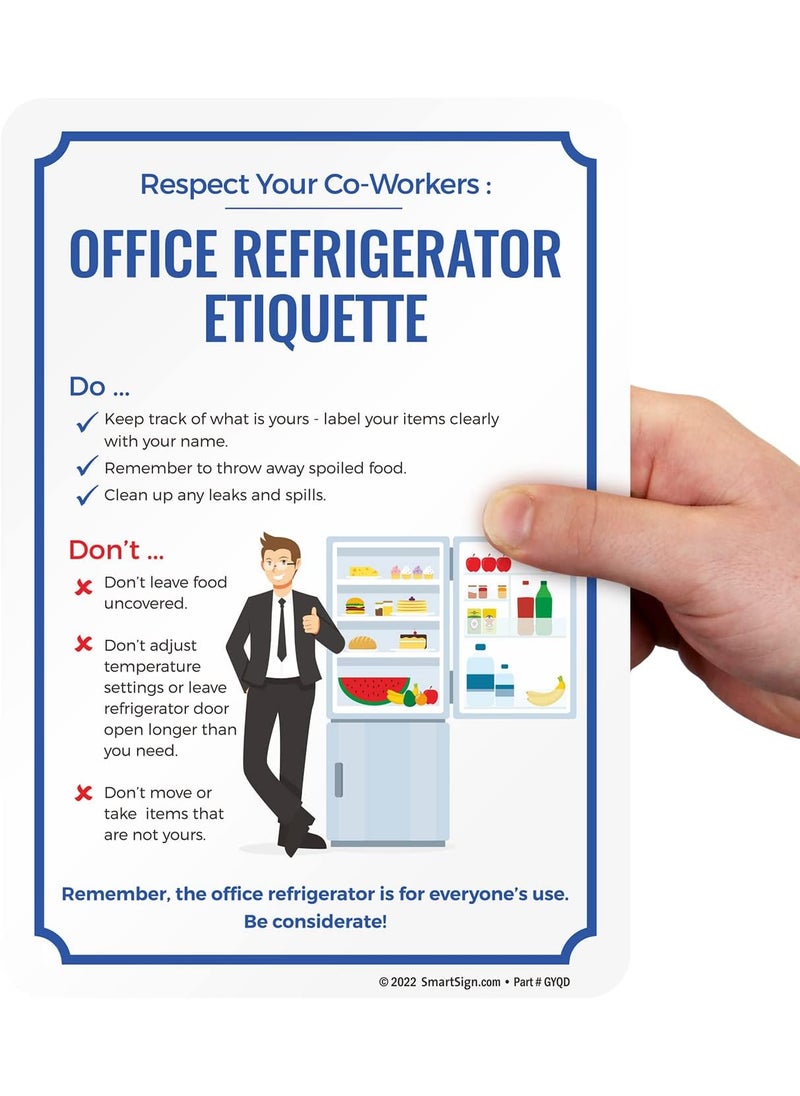 SmartSign SmartSign 10 x 7 inch Respect Your CoWorkers  Office Refrigerator Etiquette Magnetic Sign Conformable 32 mil Rubber Multicolor Made in USA  - Image 2