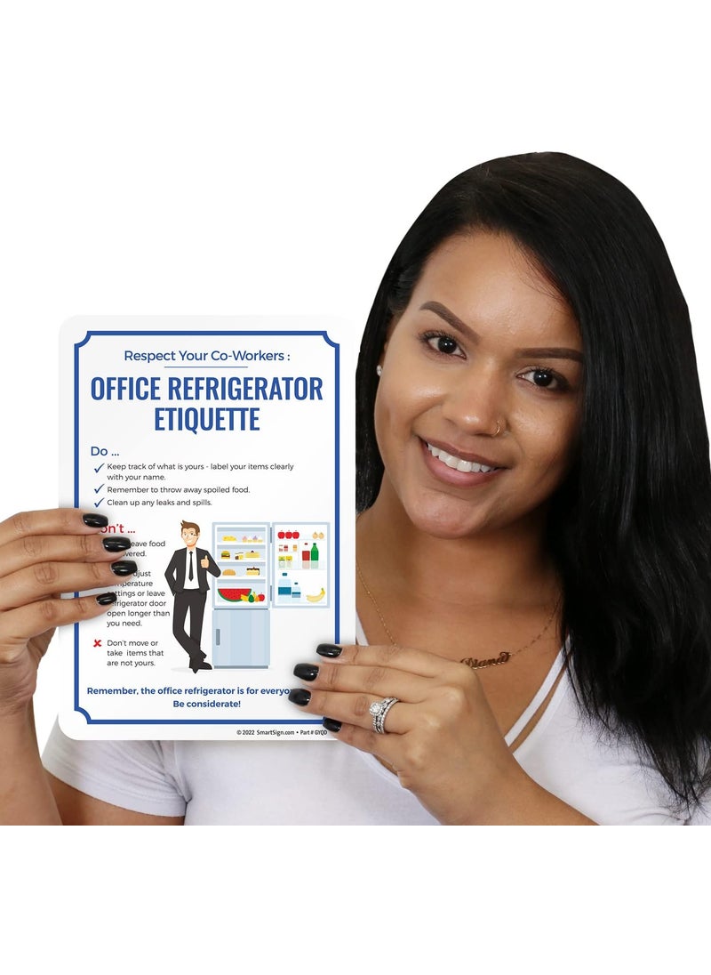 SmartSign SmartSign 10 x 7 inch Respect Your CoWorkers  Office Refrigerator Etiquette Magnetic Sign Conformable 32 mil Rubber Multicolor Made in USA  - Image 4