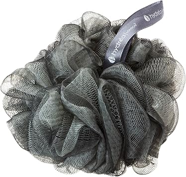 Hydrea London Shower Pouf Exfoliating Body Scrubber for Men Women Cleansing Invigorating Luxury Shower Scrub UltraSoft Large Vegan Bath Scrunchie Bathing Skin Buffer Triple Pack Grey - Image 2
