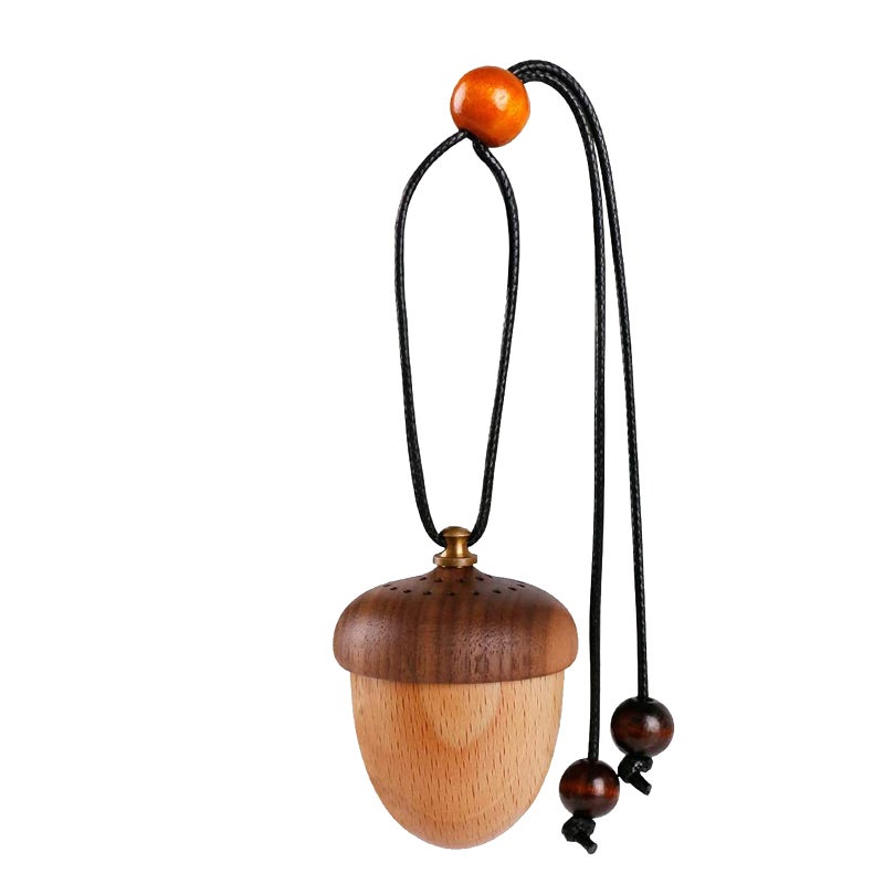 Maromalife Essential Oil Car Diffuser, Wooden Acorn Decor Cute Car Diffuser Air Freshener, Hanging Aromatherapy Diffuser Perfume Car Decoration, Gift for Women/Men, Christmas, Birthday - Image 1
