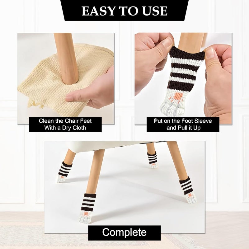 GLUN GLUN Pack of 5 Chair Socks AntiSlip Furniture Leg Covers - Image 4