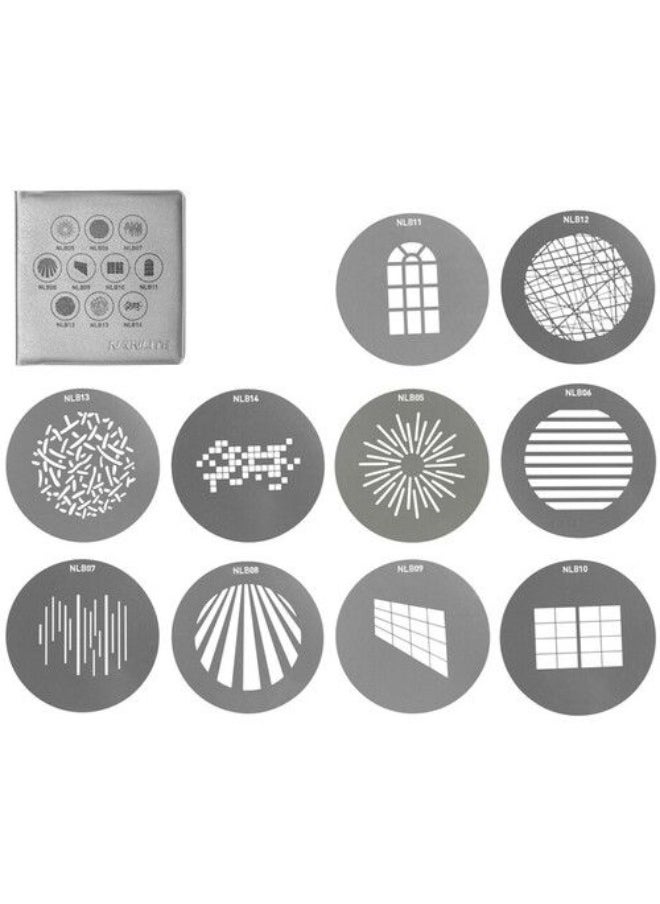 Godox NANLITE BM Mount Projection Attachment GOBO Set 1(10pcs in one set)  - Image 1