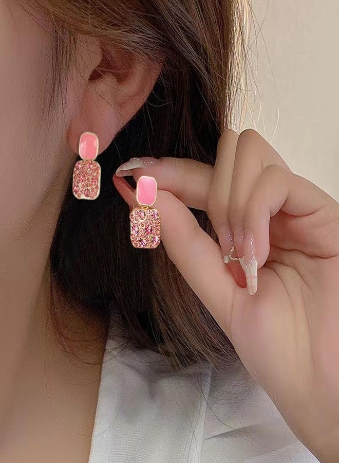 AMAAL Cherry Drop Long Korean Earrings set for Women Girls Ladies | Western Crystal Earing Beads Pearl Dangle | Stylish Ear Rings Jewellery for woman | Valentine Gift for Girlfriend couple -357 - Image 2