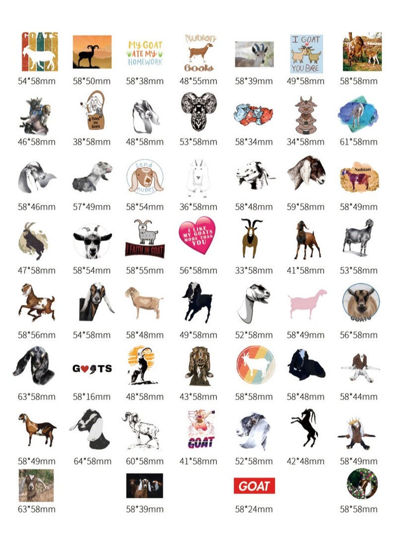مجموعة ملصقات الماعز المضحكة، 50 قطعة، ملصقات حيوانات لطيفة للأطفال والمراهقين والبالغين، ملصقات فينيل مقاومة للماء لزجاجات المياه والكمبيوتر المحمول - Image 5