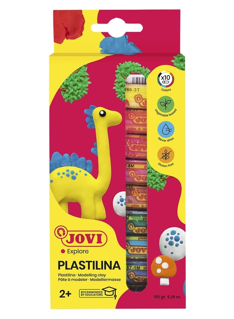 JOVI 10-Piece Plastilina Modelling Clay Multicolour - Image 4