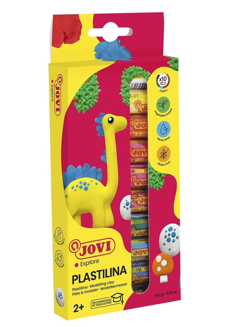JOVI 10-Piece Plastilina Modelling Clay Multicolour - Image 1