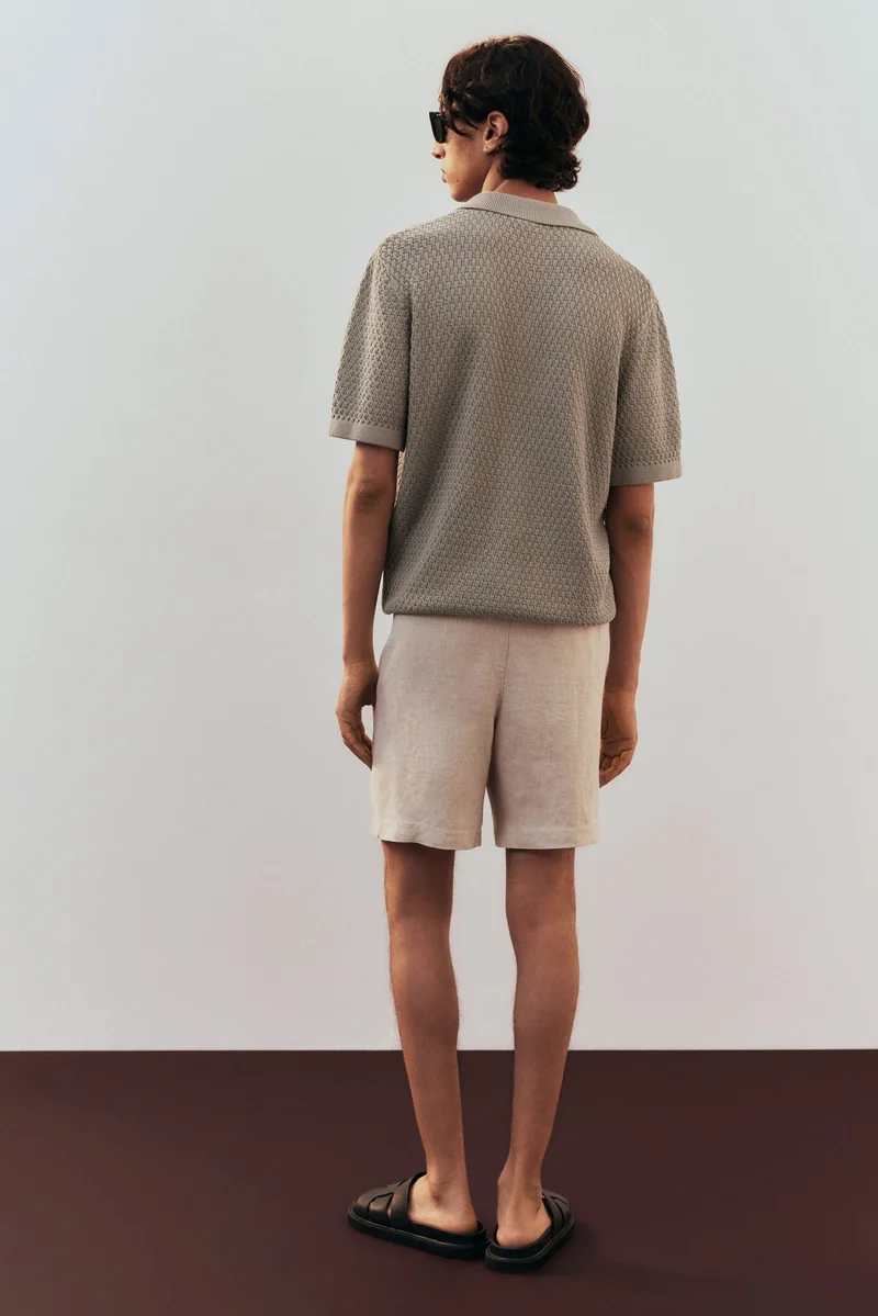 اتش اند ام Regular Fit Textured-knit resort shirt