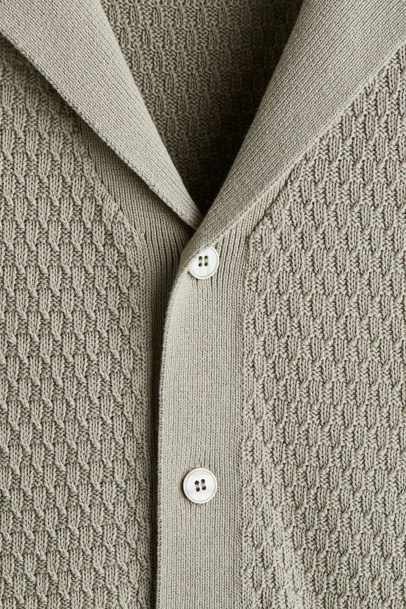 H&M Regular Fit Textured-knit resort shirt