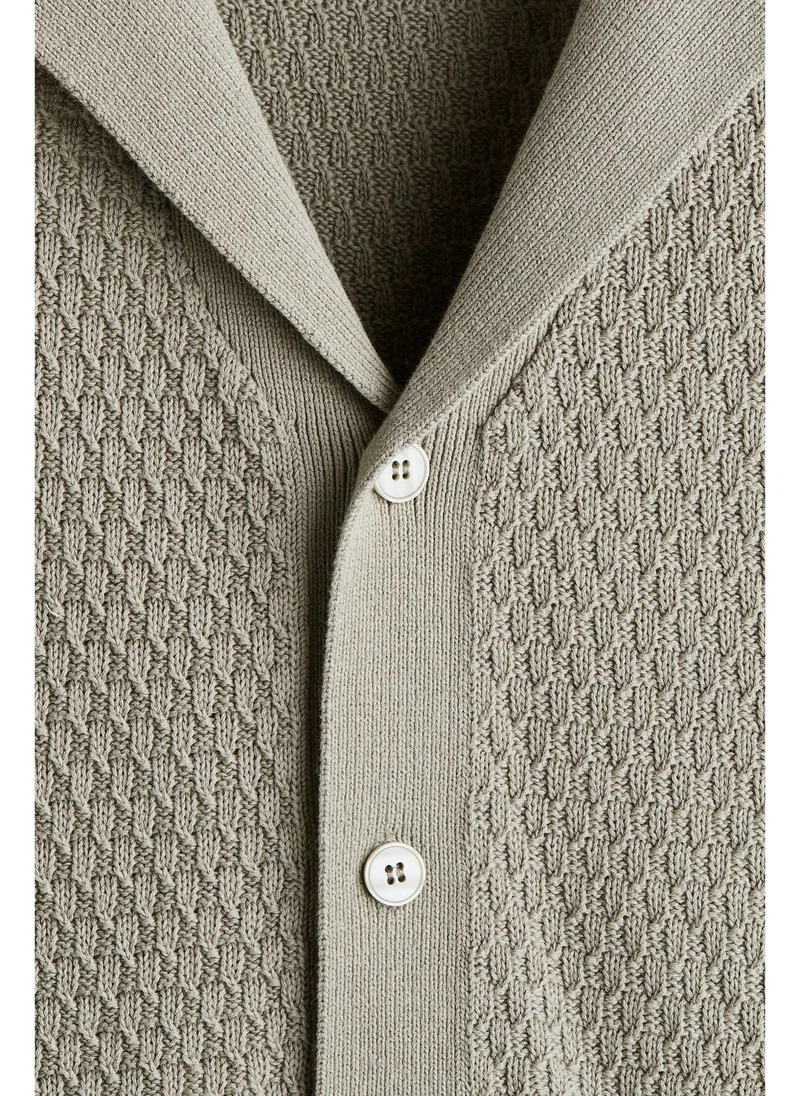 اتش اند ام Regular Fit Textured-knit resort shirt