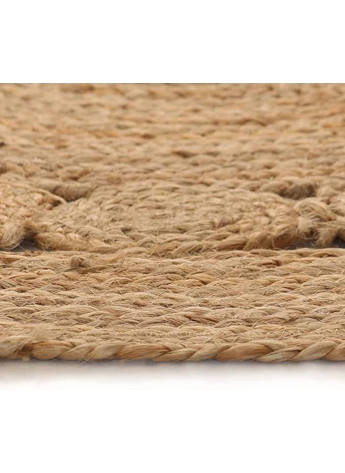 LINGWEI - Area Rug Jute Rug Carpet Braided Design Jute 100cm Round Home Living Room Floor Carpet 100x100 - Image 1
