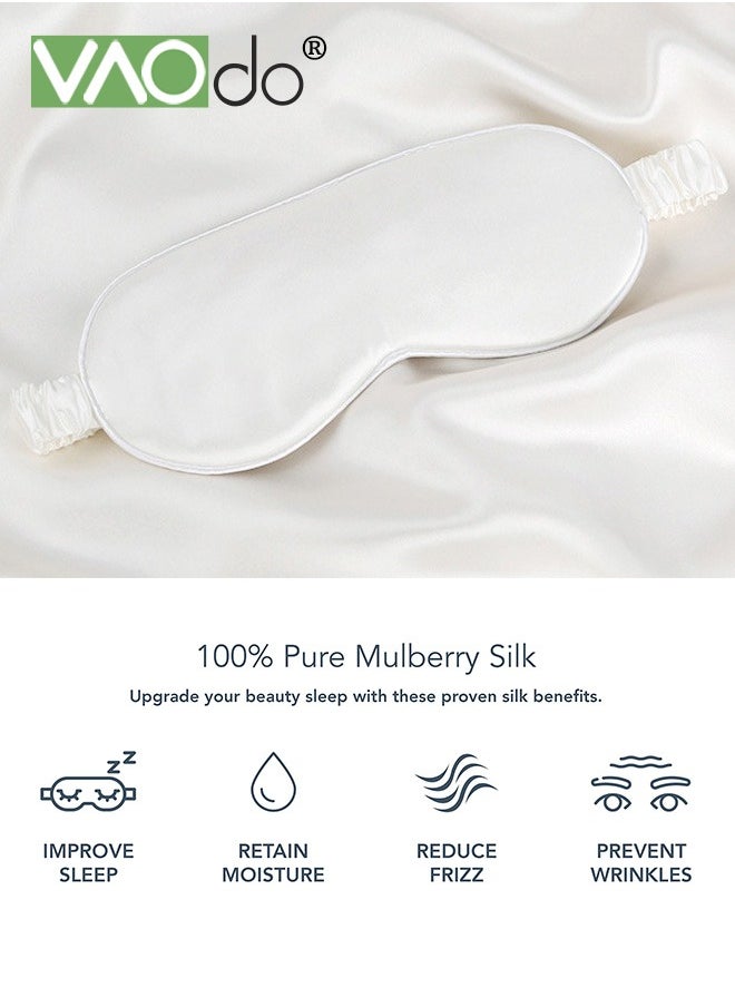 VAOdo 5PCS Pillowcase for Hair and Skin Vegan Silk Pillowcase Set 2 Satin Pillowcases 1 Hair Tie 1 Eye Mask 1 Scrunchie-Luxury Sleep Set Leopard White  - Image 5