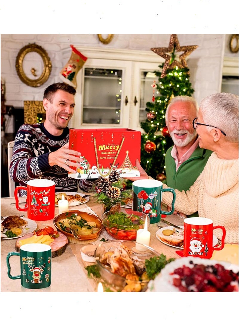 يواوليتي أكواب عيد الميلاد، 2 قطعة أكواب عيد الميلاد اللطيفة المطابقة مع ملعقة، أكواب قهوة موسمية لهدايا الأعياد (نمط عشوائي) - Image 5