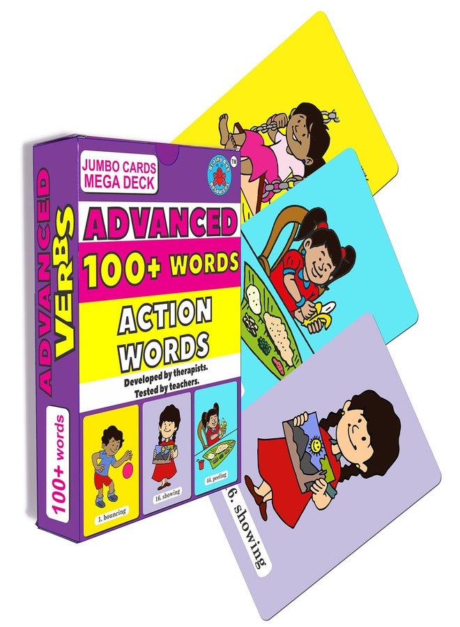 Brainy Bug Resources موارد Brainy Bug: كلمات حركية متقدمة مع ميزة الصوت عبر التطبيق | 104 بطاقة تعليمية صوتية | الصوت باللغات الهندية والإنجليزية والبنجابية والتاميلية والكانادية والتيلوجوية | الإنجليزية المنطوقة - Image 1
