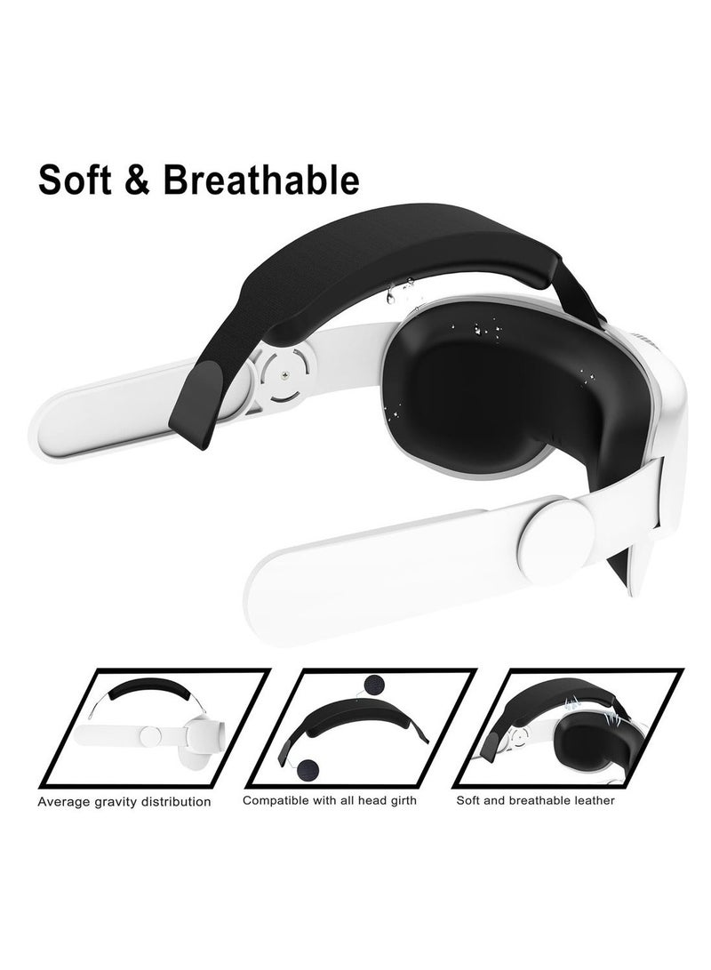 Compatible With Oculus Quest 3 Head Strap VR Accessories Replacement For Quest 3 Comfort Soft Headband Adjustable Size Elite Strap - Image 3