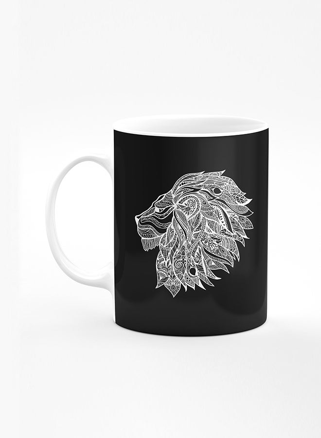 Stylizedd Designer Printed Coffee Mug with Heavy Duty Handle 11oz Ceramic Personalised Gift Mugs Cup [Microwave Safe & Dishwasher Proof] - Lion Abstract - Image 1
