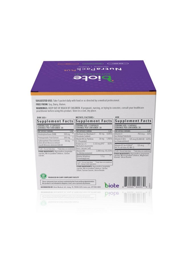 Biote Nutraceuticals - NutraPackPlus - Hormone Balance + Vitality Support (Daily Packets 30-Day) - Image 2