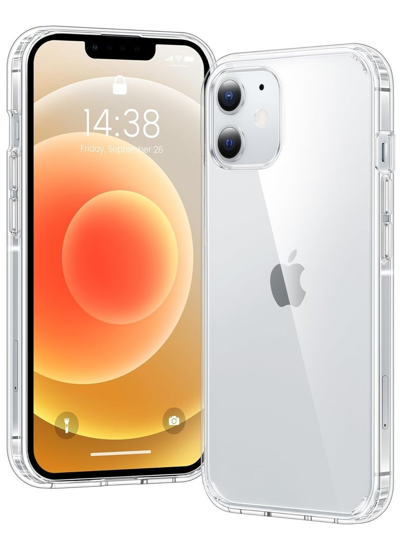Mismo Clear Shockproof Case for iPhone 12 – Ultra Thin Transparent TPU Cover, Anti-Scratch & Anti-Yellowing Crystal Clear Protective Bumper Case - Clear - Image 1