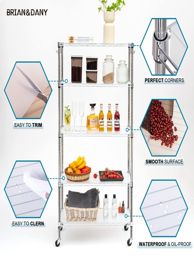 BRIAN & DANY Wire Shelf Liner 16" X 36", Heavy Duty Shelf Liners for Wire Shelving, Waterproof Protector Mats, Set of 5, Transparent - Image 4