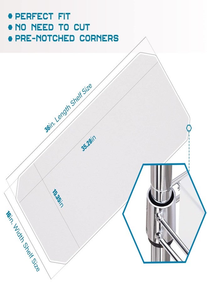 BRIAN & DANY Wire Shelf Liner 16" X 36", Heavy Duty Shelf Liners for Wire Shelving, Waterproof Protector Mats, Set of 5, Transparent - Image 2
