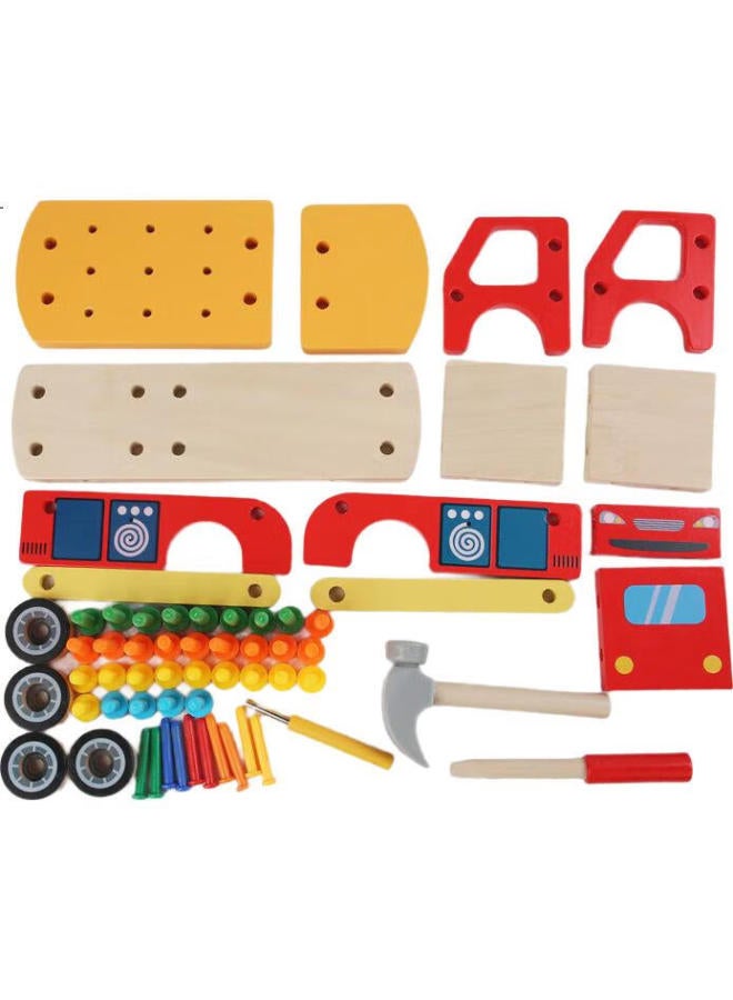 Tatanice Children'S Assembly And Disassembly Toy Car With Screws, Nuts, And Building Blocks, Repair Tool Set, Fire Truck Assembly, Back-To And Birthday Gift - Image 3